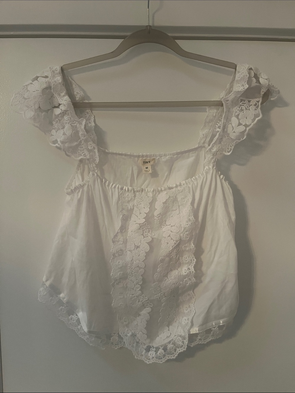 Boho Lace-Trimmed Cropped Top from Anthropologie | NWT